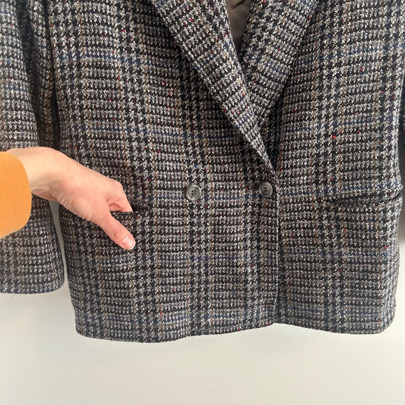 Vintage Daks Wool Silk Houndstooth Oversized Blazer Size Medium - Picture 7 of 15